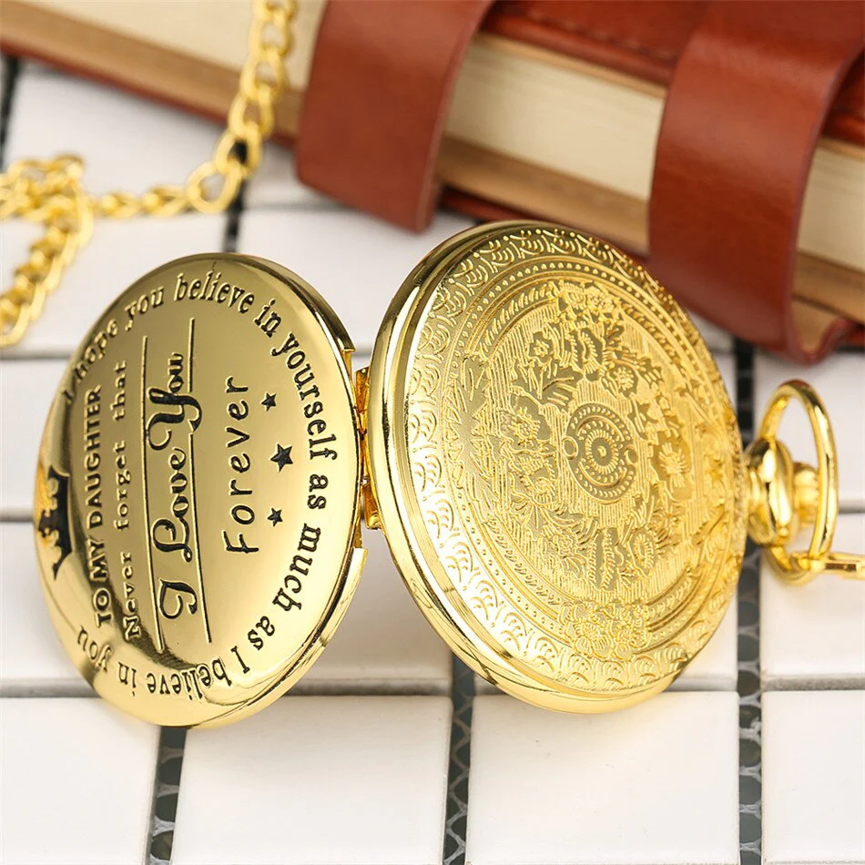 To My Daughter Gold Pocket Watch