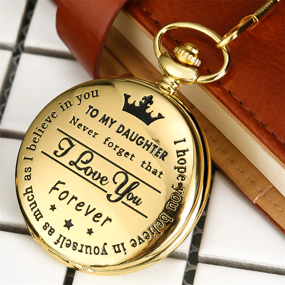 To My Daughter Gold Pocket Watch