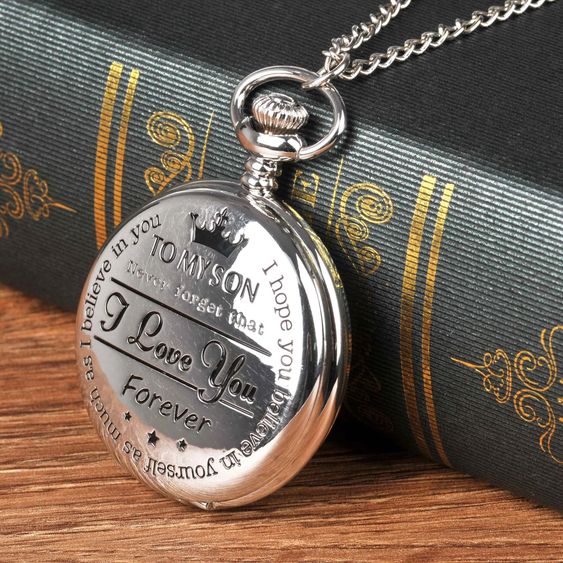 To My Son Silver Pocket Watch