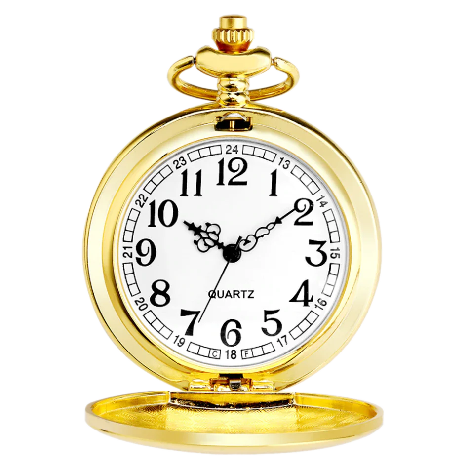 Rich Gold Analog Quartz Pocket Watch
