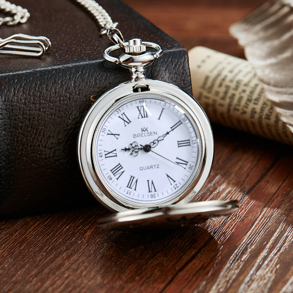 To My Husband Silver Pocket Watch